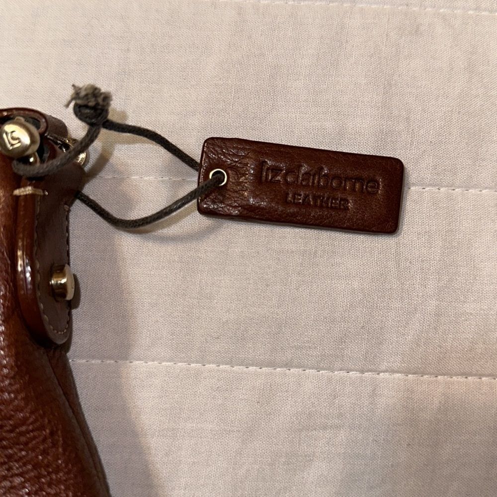Liz Claiborne Vintage Chestnut Brown Genuine Leather Mini Hobo Bag - Picture 12 of 14